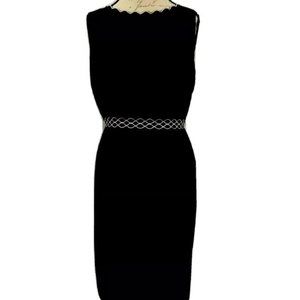 Ann Taylor Women's Dress sz 12 SS Black w/white